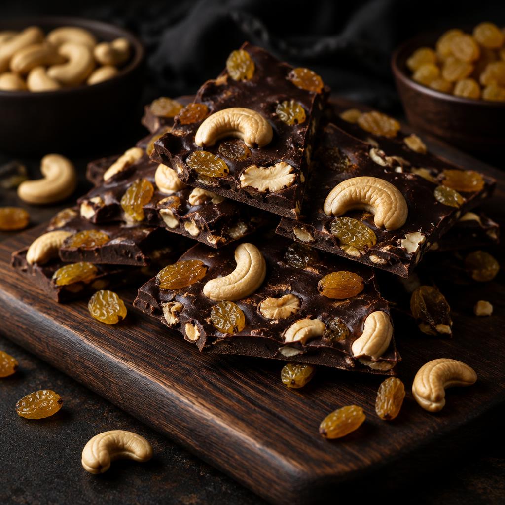 Cashew & Raisin handmade chocolate