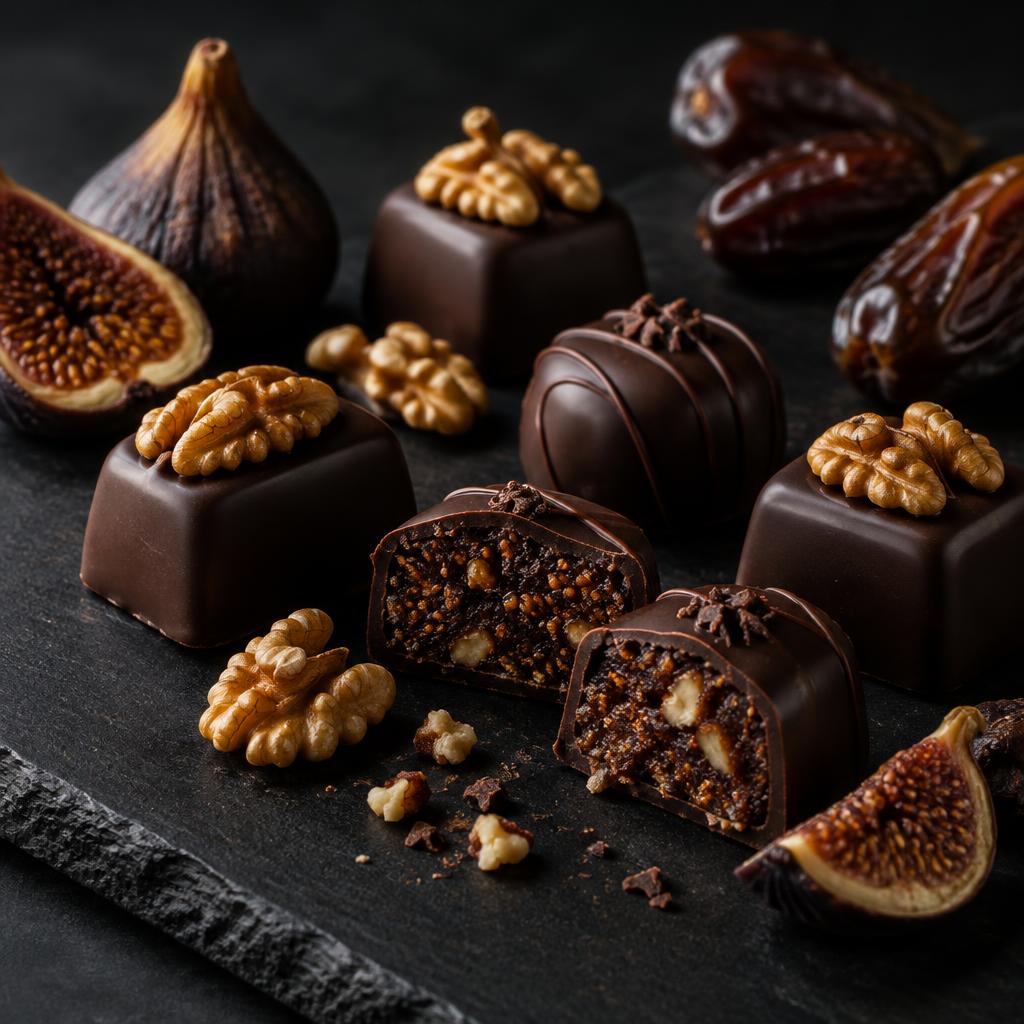 Walnut, Fig & Date handmade chocolate